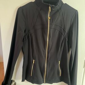 Lululemon Black Women's Jacket with Gold Accents
